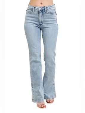 Judy Blue Tummy Control Vintage Wash Side Slit Slim Boot Jeans New with Tags